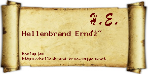 Hellenbrand Ernő névjegykártya